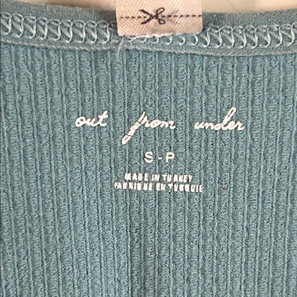 Urban Outfitters Out From Under Sculpt Knit Teal Crop Plunge V-Neck Tank Top - Picture 7 of 12